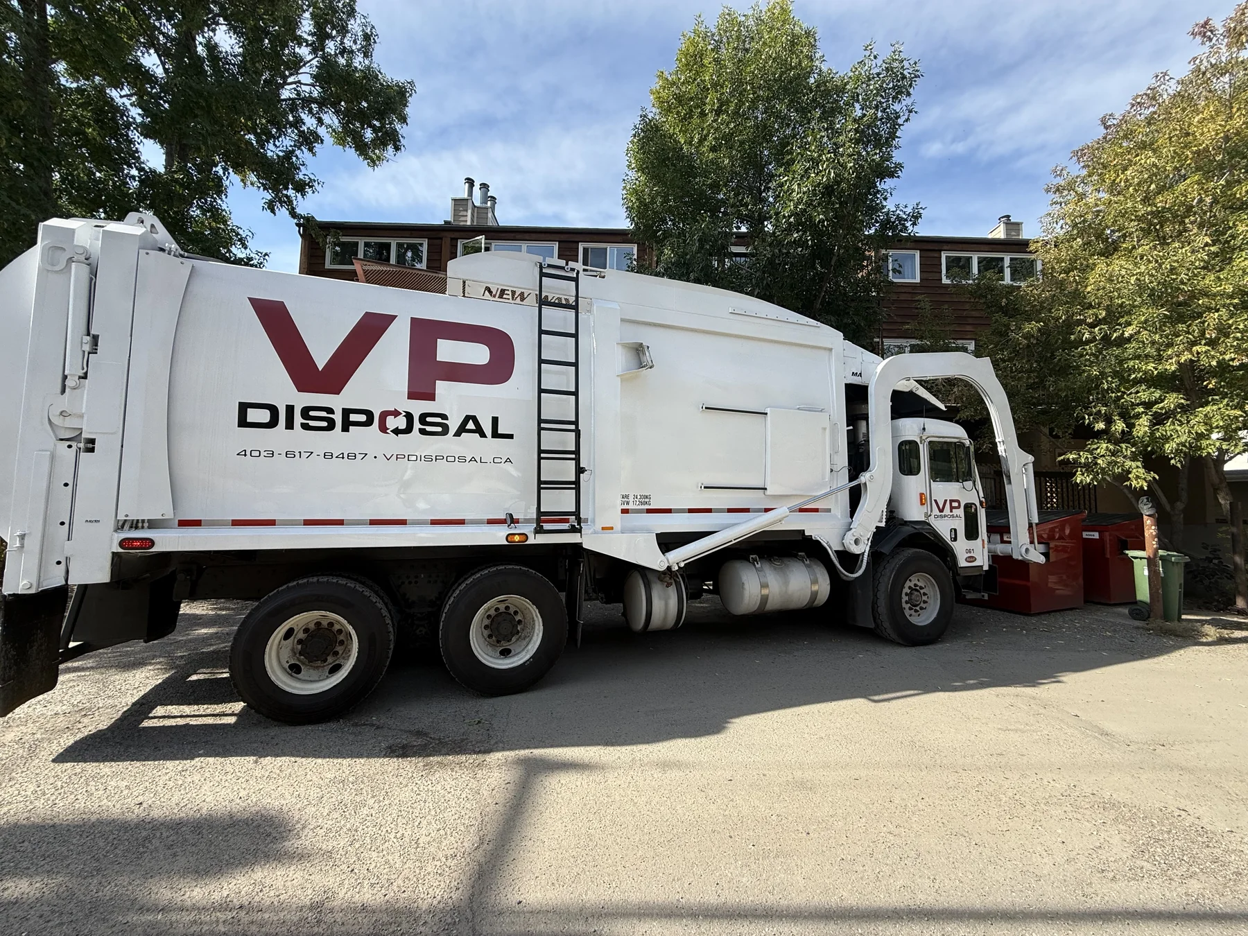 VP Disposal collection truck on a customer site